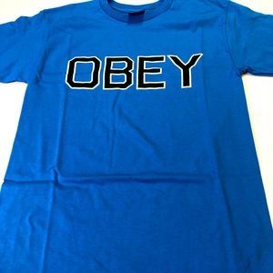 Obey Mens Size Small Sky Azure Blue T-Shirt